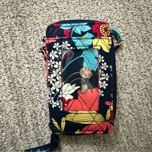 Vera Bradley Happy Snails Floral Patterned Phone Wristlet